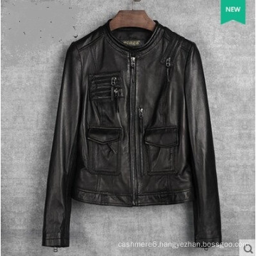 New Design Women′s Genuine Leather Jacket